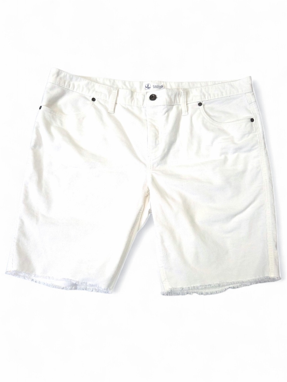 Carve Designs Oahu Hi Rise White Micro Corduroy Bermuda Shorts Size 14 NWOT